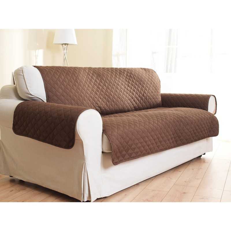 Husă de protecție reversibilă pentru canapea Couch Coat, 2 fețe, 170 × 235 cm, maro/alb