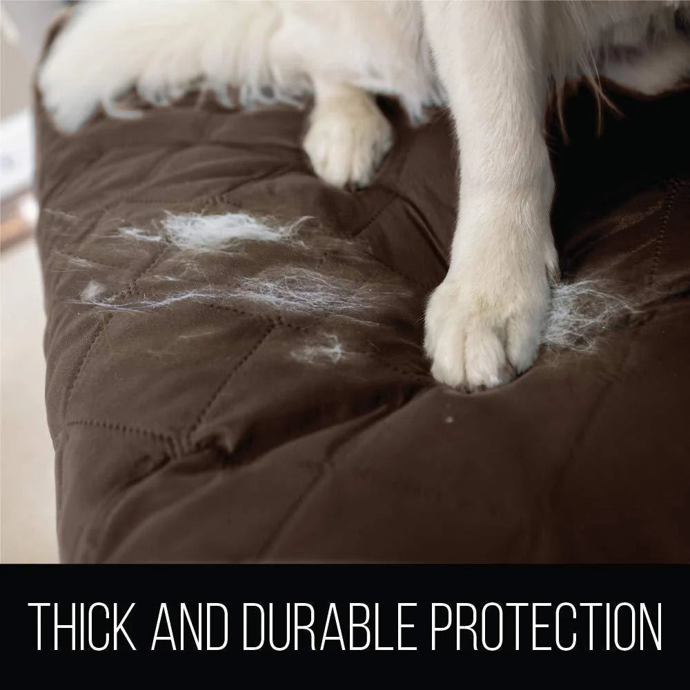 Husă de protecție reversibilă pentru canapea Couch Coat, 2 fețe, 170 × 235 cm, maro/alb