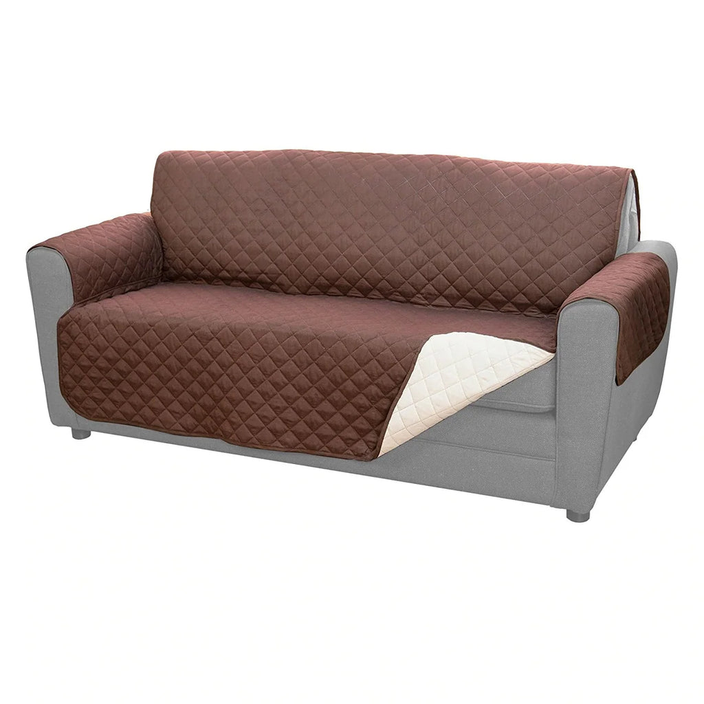 Husă de protecție reversibilă pentru canapea Couch Coat, 2 fețe, 170 × 235 cm, maro/alb