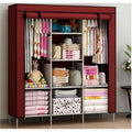 Dulap textil organizator pentru haine, 8 rafturi și bare pentru umerașe, 130 × 45 × 175 cm